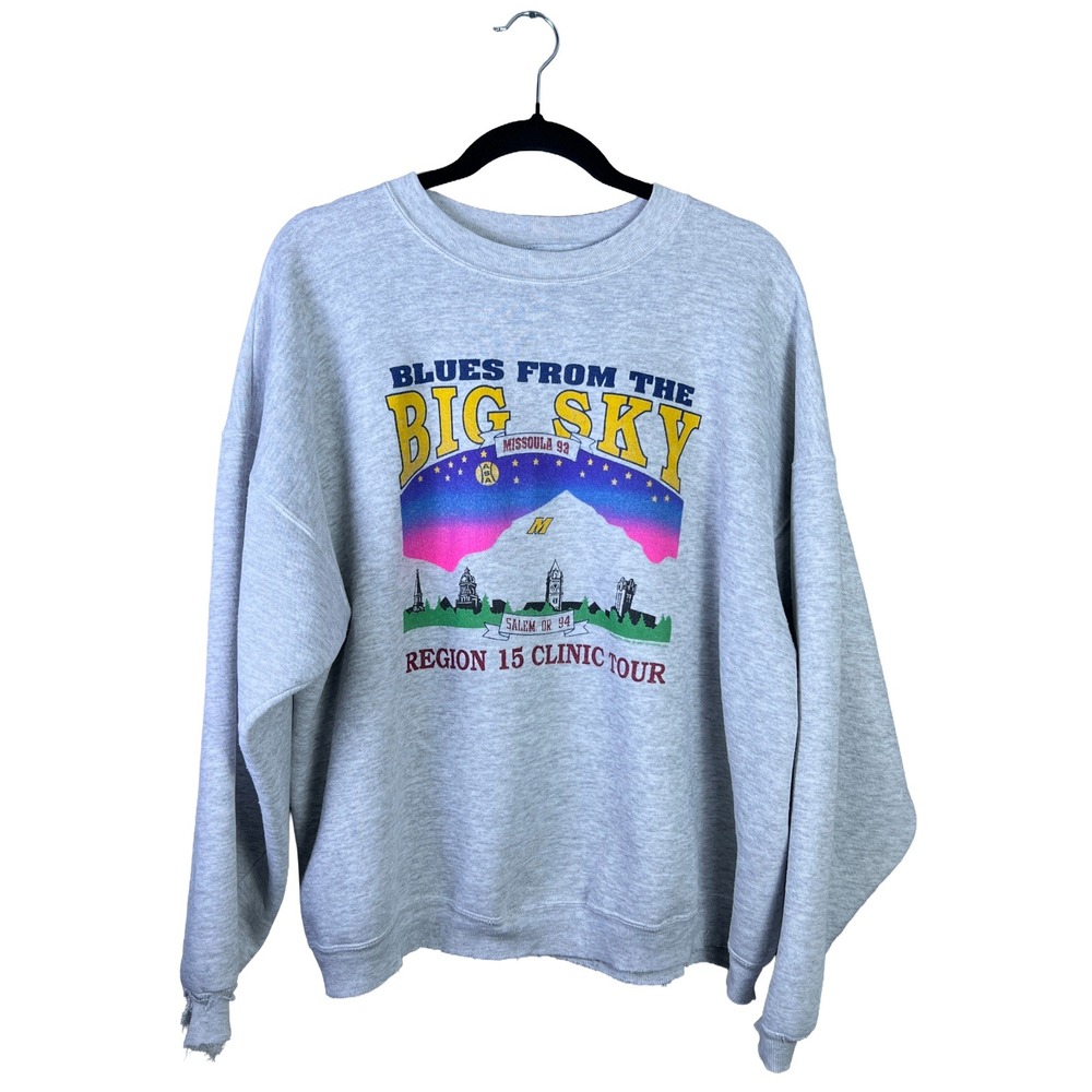 90s Hanes‎ Heavyweight Sweatshirt Men's XXL Distressed Vintage Gray